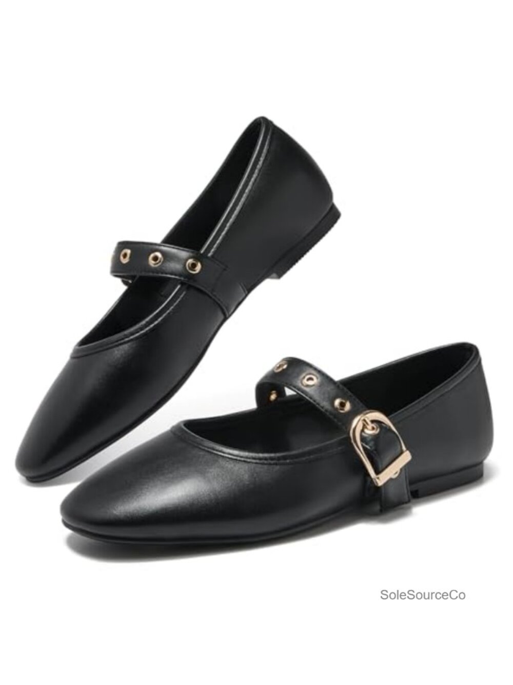 Mary Jane Ballet Flats Faux Leather Buckle Comfortable Dressy